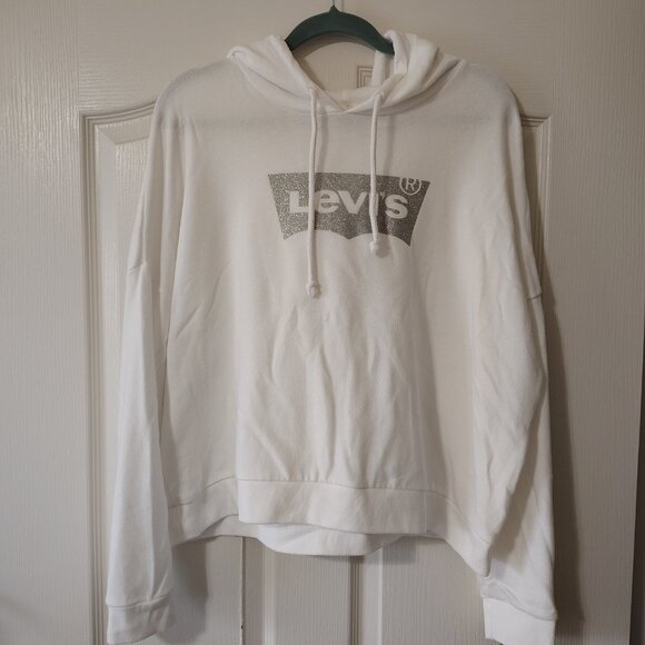 Levi's White Hoodies Printed Sparkled Size L - Picture 1 of 9